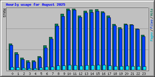 Hourly usage for August 2025